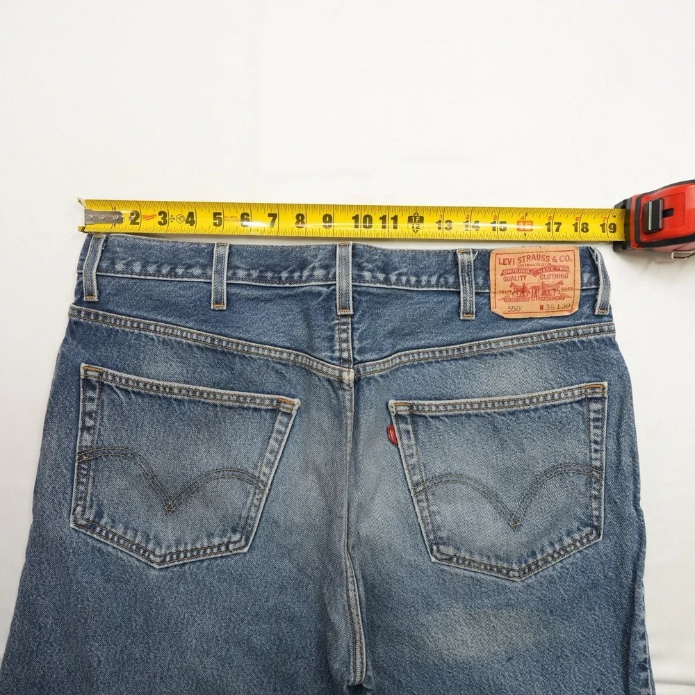 Levi's 550  Relaxed Fit Jeans 38x30 (37X28) Pre Shrunk Stonewash Blue Denim Pnts